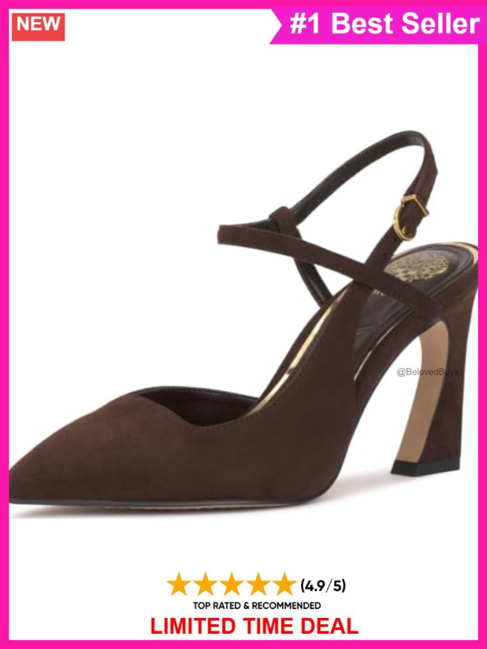 Strappy Block Heel Pump Pointed Toe Ankle Strap Formal